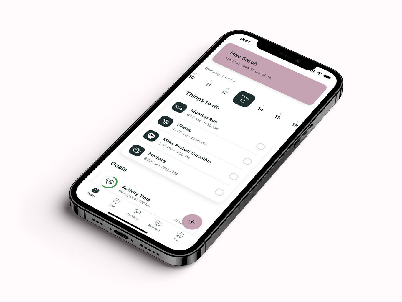 A mockup of the coaching app showcasing the features.